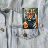 Majestueuze Tijger in Jungle Button (Insitu)