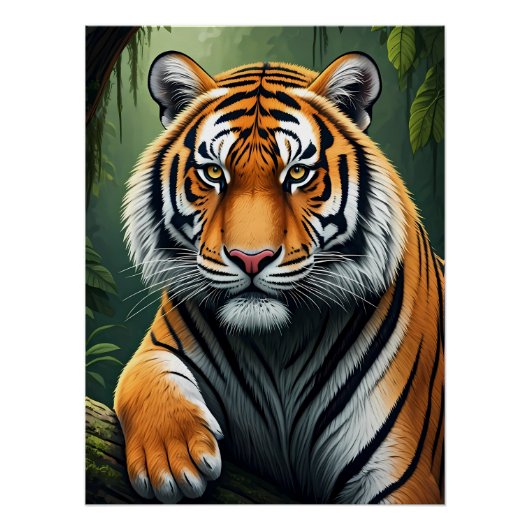 Majestueuze Tijger in Jungle Perfect Poster (Voorkant)