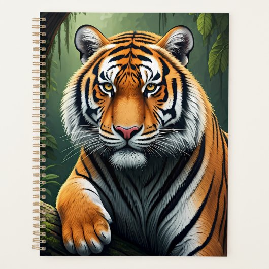 Majestueuze Tijger in Jungle Planner (Voorkant)