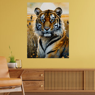 Majestueuze tijger in Waterverf Poster