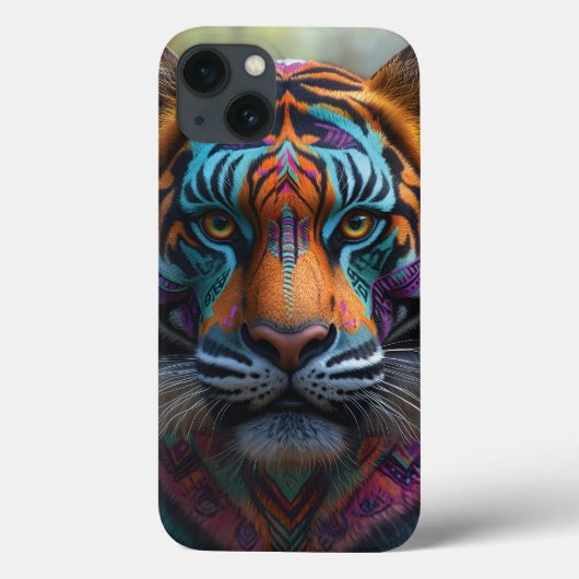 Majestueuze tijger met levendige Tribal Face Paint Case-Mate iPhone Case (Achterkant)