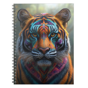 Majestueuze tijger met levendige Tribal Face Paint Notitieboek