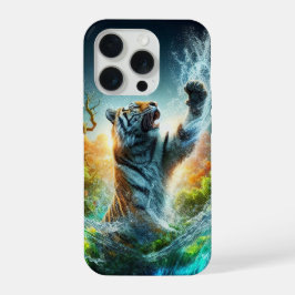 Majestueuze Tijger Splash Fantasie Wilde Natuur iPhone 15 Pro Case