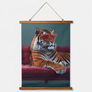 Majestueuze Tijger – Vintage Dieren Wand Tapijt Hangend Wandkleed