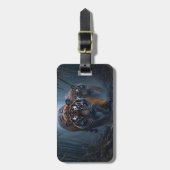 Majestueuze tijgers in een mistig Oerwoud Bagagelabel (Voorkant verticaal)