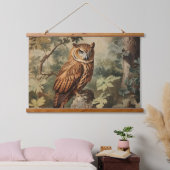 Majestueuze uil in een bos hangend wandkleed (Slaapkamer)