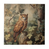 Majestueuze uil in een bos tegeltje (Voorkant)