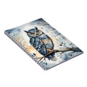 Majestueuze uil in een winterbos notitieboek (Rechterzijde)