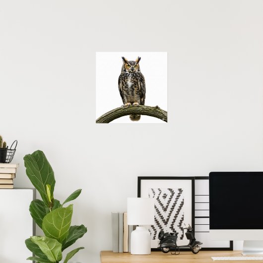 majestueuze uil met hoorns poster (Thuiskantoor)