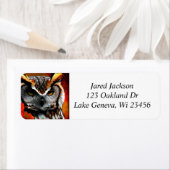 Majestueuze Uil met Red Leaf Ai Art Etiket (Insitu)