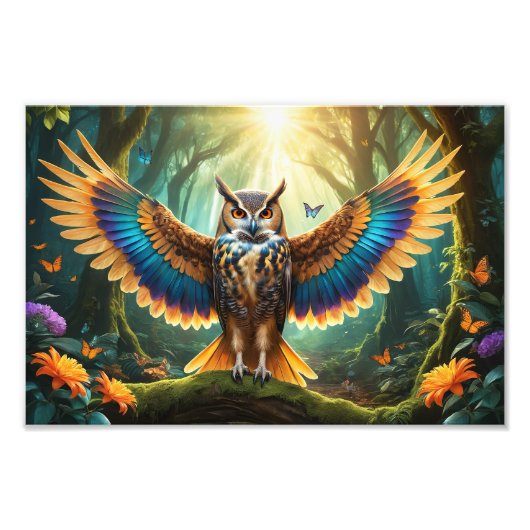 Majestueuze Uil Phoenix Hybride Foto Afdruk (Voorkant)