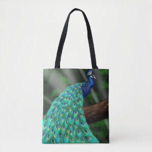 Majestueuze verenkleed: betoverende pauw in het bo tote bag