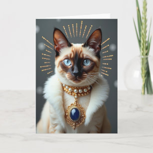 Majestueuze verjaardagskaart voor kattenliefhebber kaart