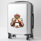 Majestueuze versierde letter A met kroon Sticker (Koffer)