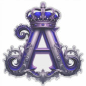 Majestueuze versierde letter A met kroon Sticker (Voorkant)