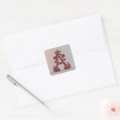 Majestueuze versierde letter A met kroon Vierkante Sticker (Envelop)