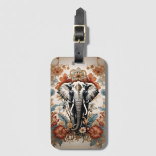Majestueuze versierde olifant wilde dieren bagagelabel