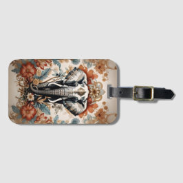 Majestueuze versierde olifant wilde dieren bagagelabel