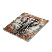 Majestueuze versierde olifant wilde dieren tegeltje (Zijkant)