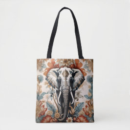 Majestueuze versierde olifant wilde dieren tote bag
