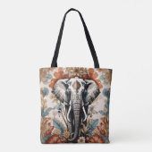 Majestueuze versierde olifant wilde dieren tote bag (Achterkant)