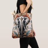 Majestueuze versierde olifant wilde dieren tote bag (Dichtbij)