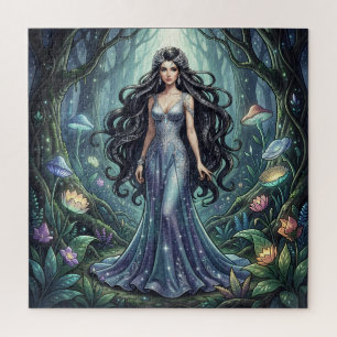 Majestueuze vrouw met zilveren jurk legpuzzel