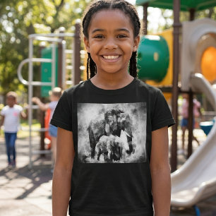 Majestueuze vrouwelijke Afrikaanse olifant met kal T-shirt