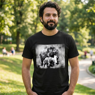 Majestueuze vrouwelijke Afrikaanse olifant met kal T-shirt