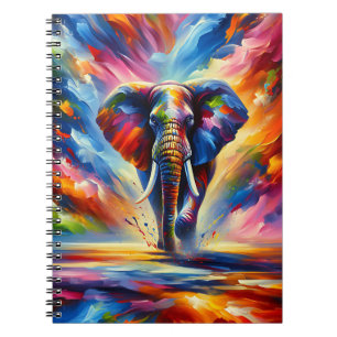 Majestueuze Vuur Olifant – Kleurexplosie Wilde Die Notitieboek