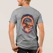 Majestueuze Vuurdraak Tri-Blend Shirt (Achterkant)