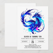 Majestueuze vuurspuwende draak Verjaardag Kaart (Voorkant / Achterkant)