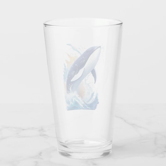 majestueuze walvis in schilderstijl. glas (Achterkant)