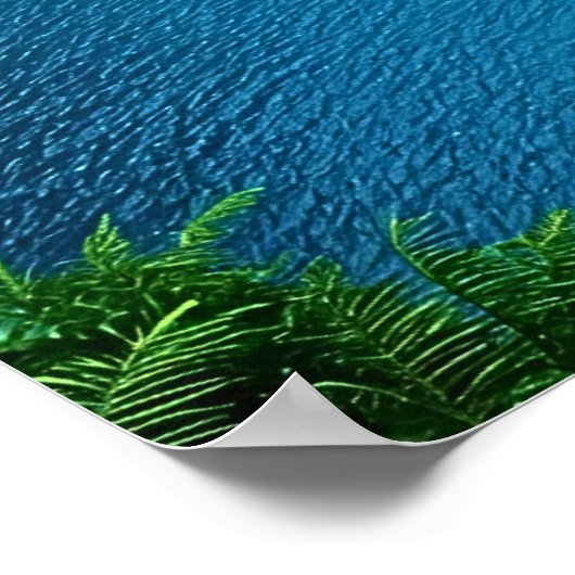 Majestueuze waterval in het Oerwoud Poster (Hoek)