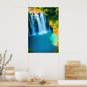 Majestueuze waterval in het Oerwoud Poster (Keuken)