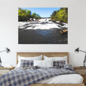 Majestueuze Waterval Onder Brug Canvas Afdruk (Insitu (Slaapkamer))