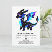 Majestueuze Waterverf Dragon Digital Boy Verjaarda Kaart (Staand voorkant)