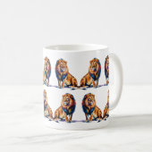 Majestueuze Waterverf Lion Art Koffiemok (Voorkant rechts)