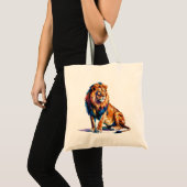 Majestueuze Waterverf Lion Art Tote Bag (Voorkant (product))