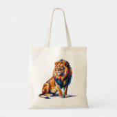 Majestueuze Waterverf Lion Art Tote Bag (Achterkant)