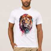 Majestueuze Waterverf Splash Art Lion Bold T-shirt (Voorkant)