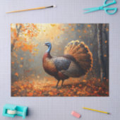 Majestueuze wilde kalkoen in het herfstbos tissuepapier (Craft)