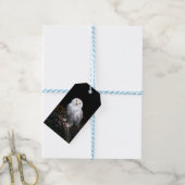 Majestueuze winter sneeuwuil cadeaulabel (Met Touw)