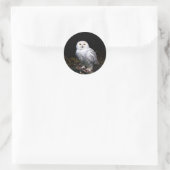 Majestueuze winter sneeuwuil ronde sticker (Tas)