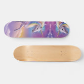 Majestueuze Witte Eenhoorn Fantasy Pastel Cloudy S Persoonlijk Skateboard (Horizontaal)