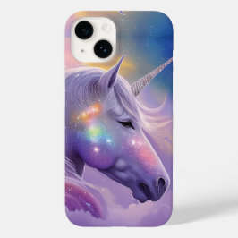 Majestueuze witte eenhoorn regenboog glitter spran Case-Mate iPhone 14 hoesje