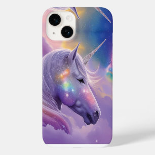 Majestueuze witte eenhoorn regenboog glitter spran Case-Mate iPhone 14 hoesje