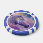 Majestueuze witte eenhoorn regenboog glitter spran poker chips (Enkel)