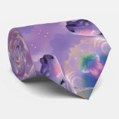 Majestueuze witte eenhoorn regenboog glitter spran stropdas (Opgerold)