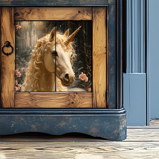 Majestueuze Witte Eenhoorn Winter Fantasy Snowy Fo Tissuepapier